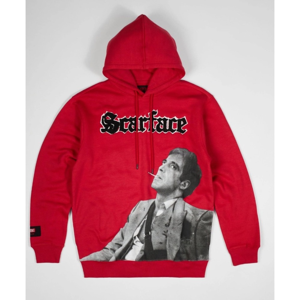 NWT Scarface‎ x Reason Collaboration Men's graphic print hoodie size SM Red